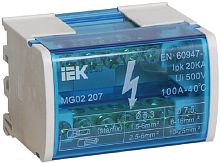 Шина в корпусе на DIN-рейку (кросс-модуль) IEK ШНК 2х7 L+PEN синий картинка 